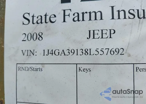 2008 Jeep Wrangler Unlimited X z USA, uszkodzony, nr VIN 1J4GA39138L557692